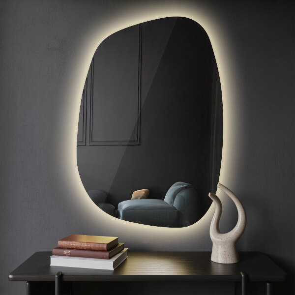 Unusual shaped led light mirror 68x47 cm
