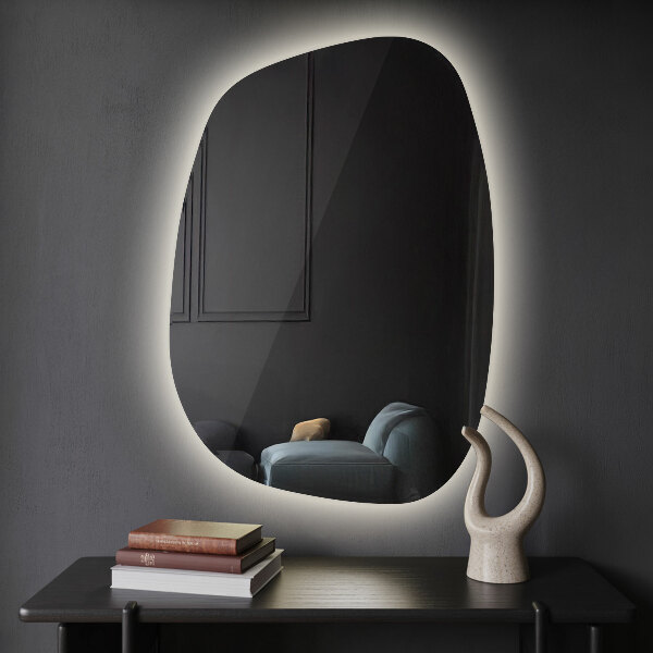 Organic shape led backlit mirror 79x57 cm