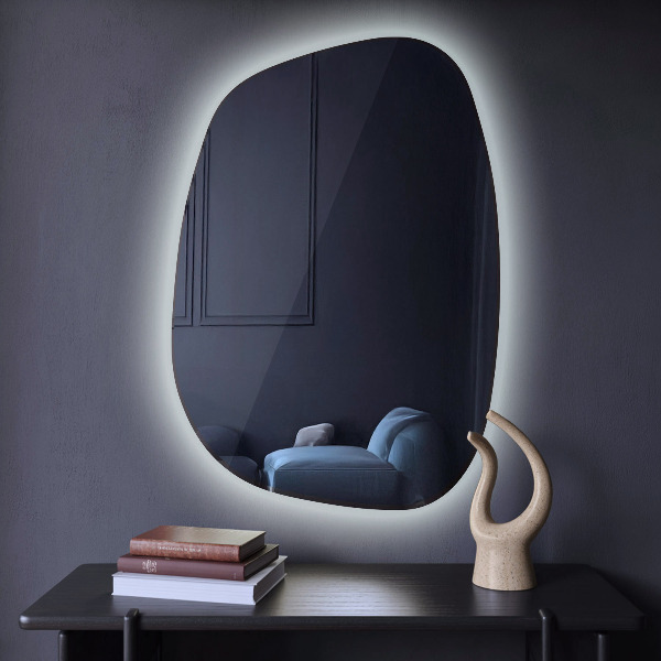 Organic shape led backlit mirror 79x57 cm