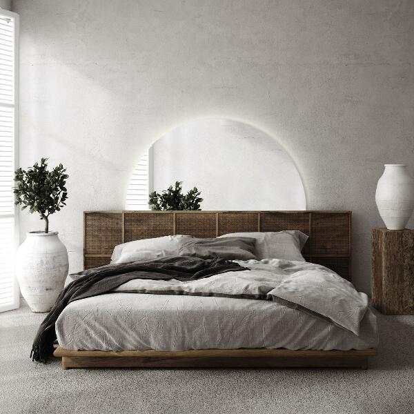 Led semi-circular mirror 45x90 cm