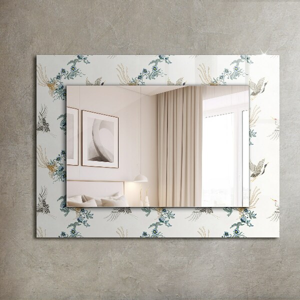 Decorative mirror Birds and flowers