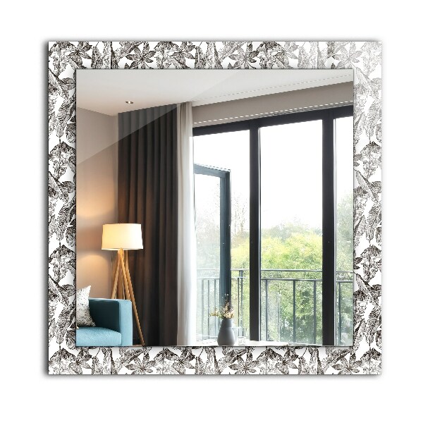 Printed mirror Leaves and flowers