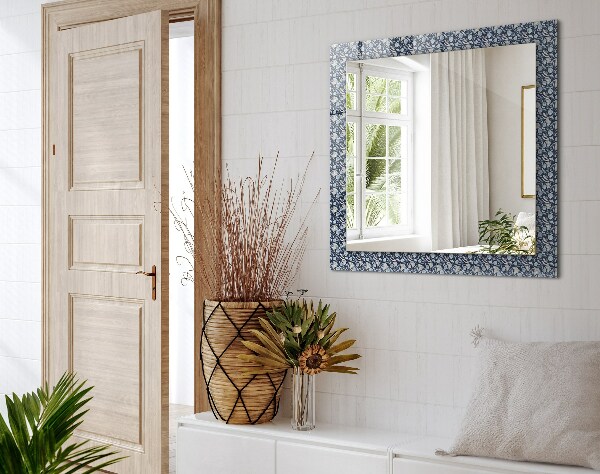 Mirror frame with print Blue flower design