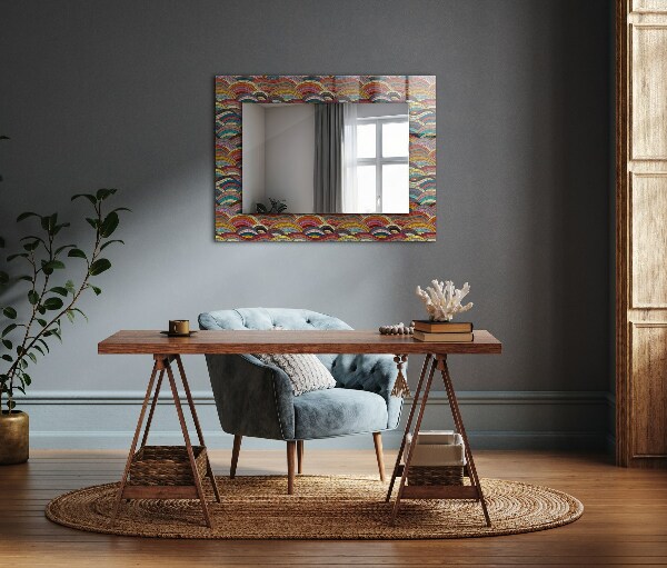 Wall mirror design Coloured arches Waves