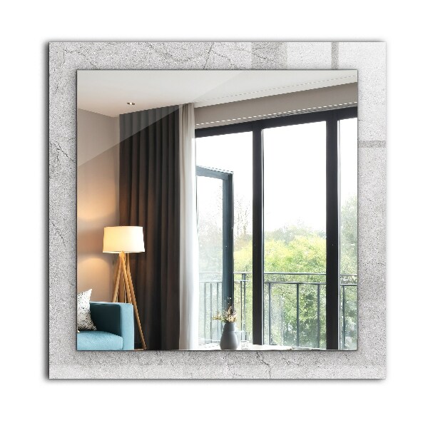 Mirror frame with print Cracked concrete surface