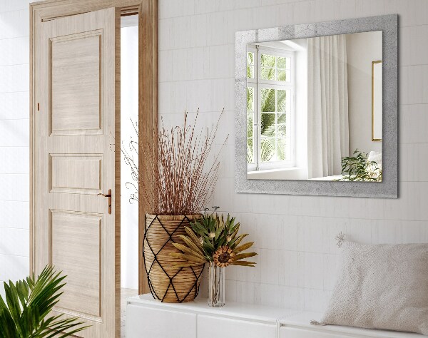 Mirror frame with print Cracked concrete surface