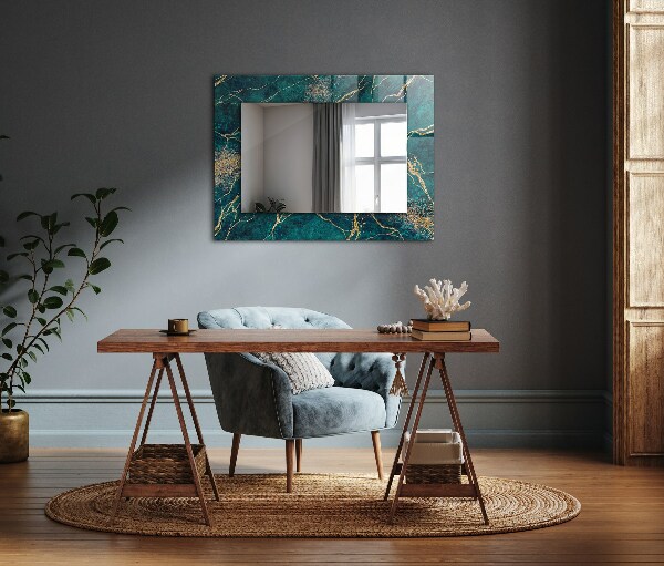 Printed mirror Green marble