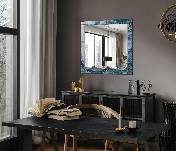Decorative mirror Blue abstract waves