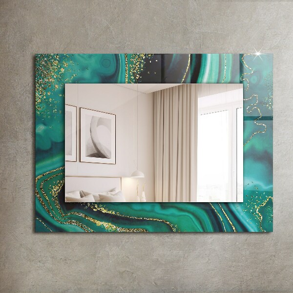 Printed mirror Green abstract texture