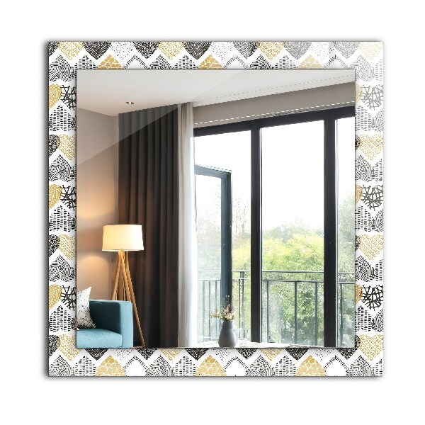 Mirror frame with print Coloured hearts