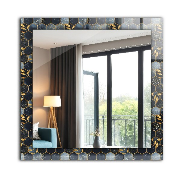 Printed mirror Hexagonal leaves