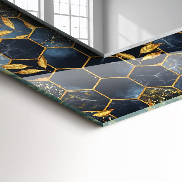 Printed mirror Hexagonal leaves