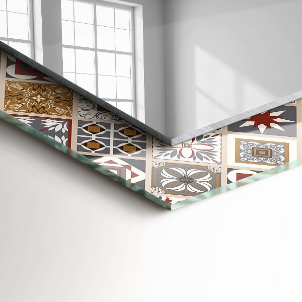 Mirror frame with print Coloured mosaic