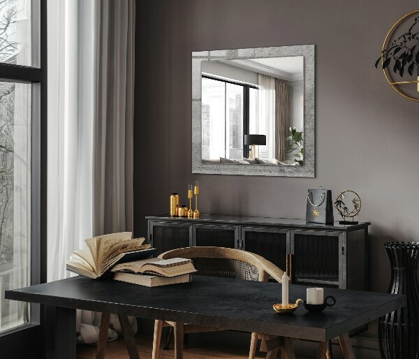 Mirror frame with print Cement wall texture