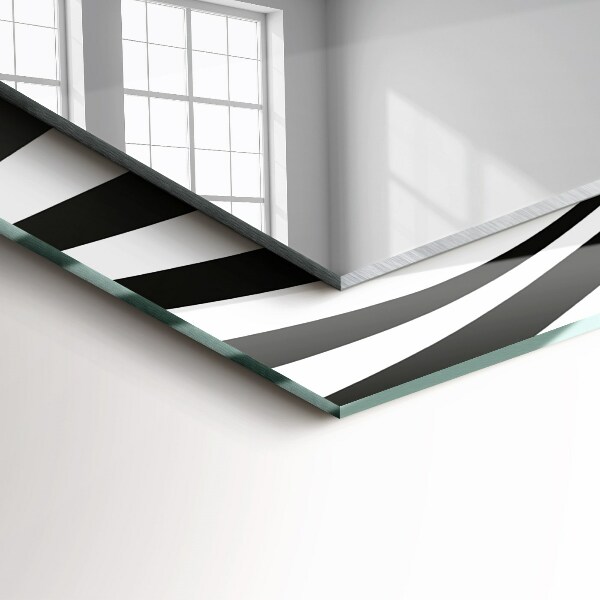 Printed mirror Black and white waves