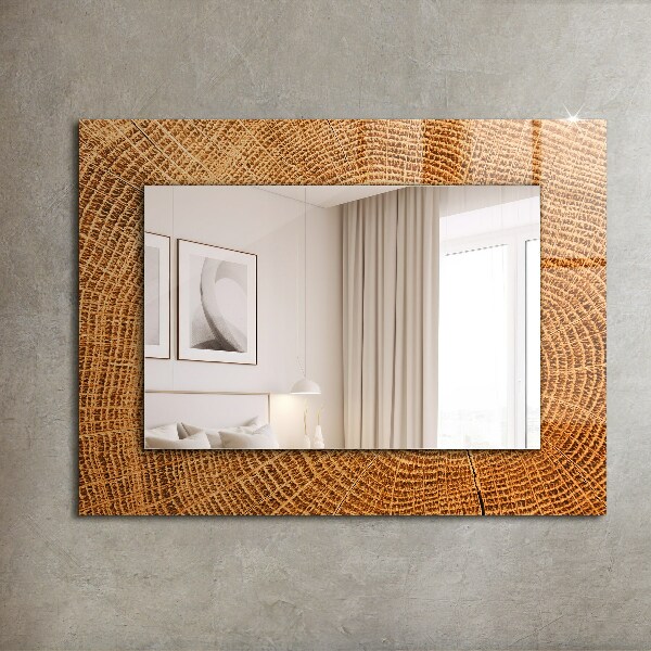 Decorative mirror Cross section of the growth rings of a tree trunk