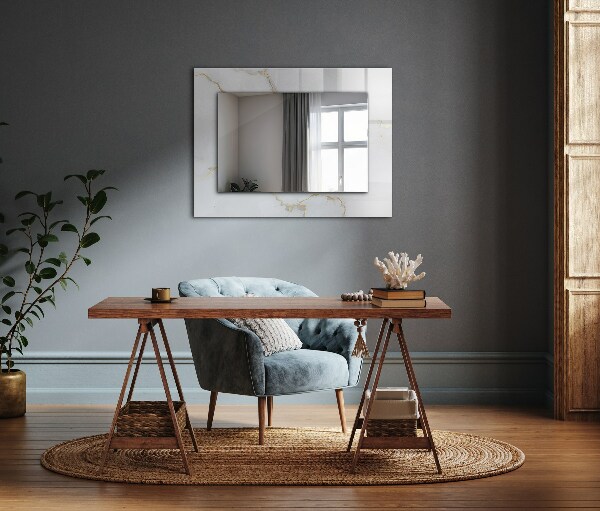 Printed mirror White marble motifs