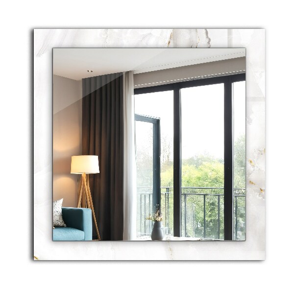 Decorative mirror White marble motifs