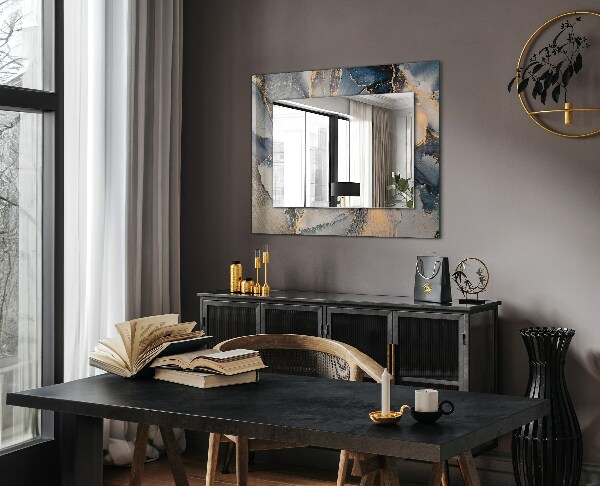 Wall mirror decor Blue abstract art