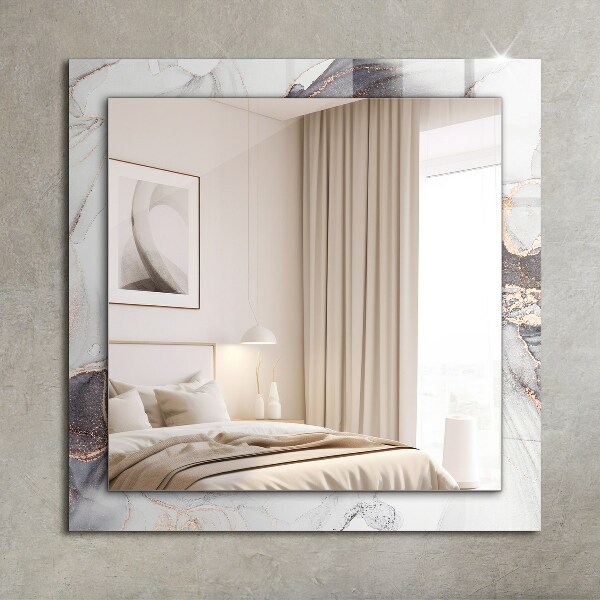 Mirror frame with print Abstract marble art