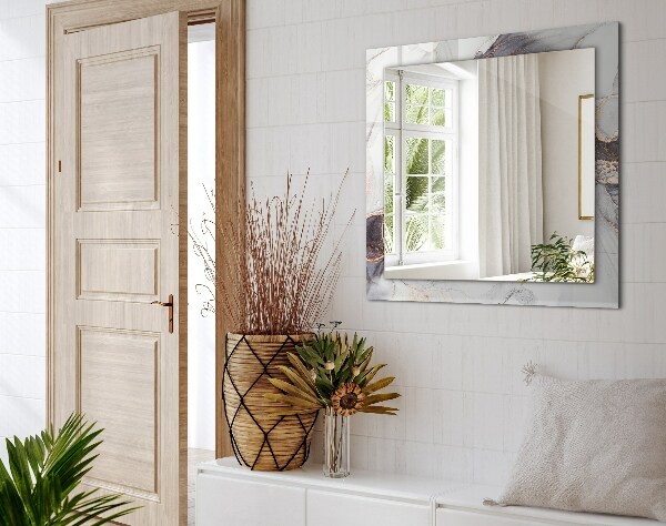 Mirror frame with print Abstract marble art