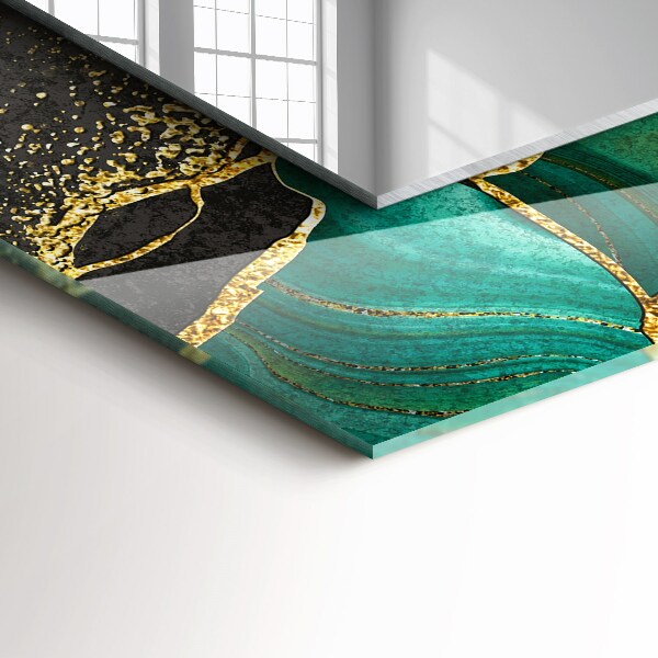 Decorative mirror Green abstract art motifs