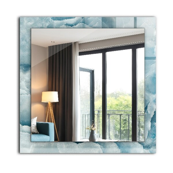 Mirror frame with print Blue marble textures