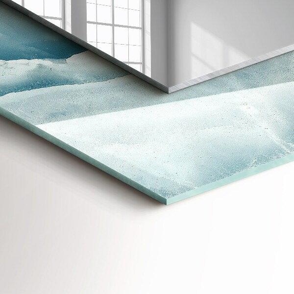 Mirror frame with print Blue marble textures