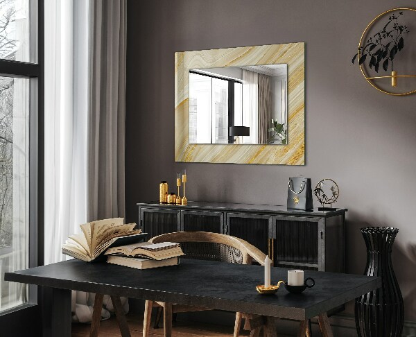 Wall mirror design Abstract yellow stripes
