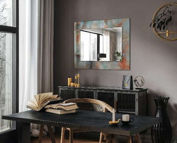 Mirror frame with print Abstract coloured texture
