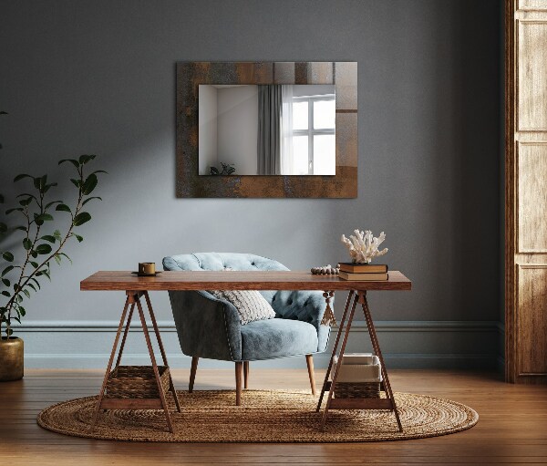 Wall mirror decor Fashionable rusty metal