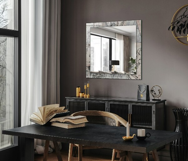 Printed mirror Plants with deer antlers