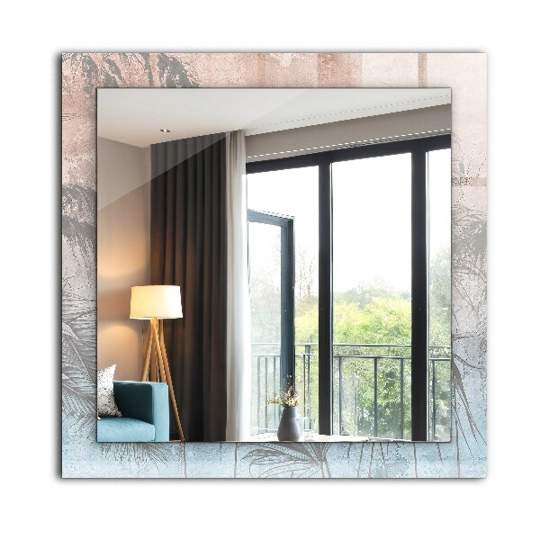 Wall mirror design Pastel-coloured plants
