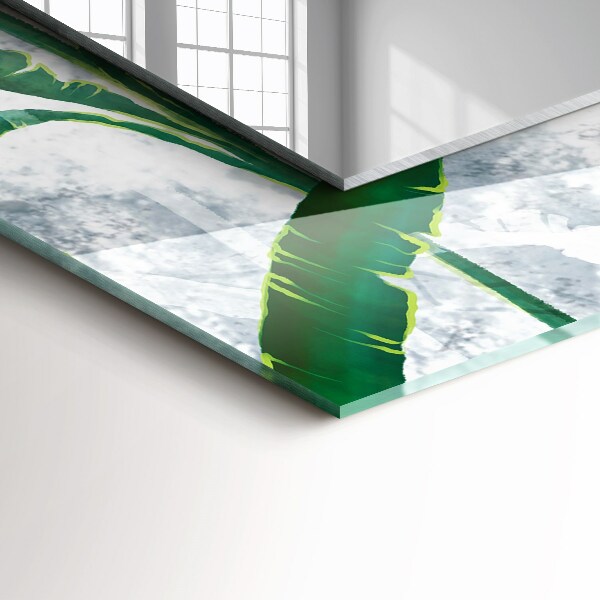 Mirror frame with print Plants with green leaves
