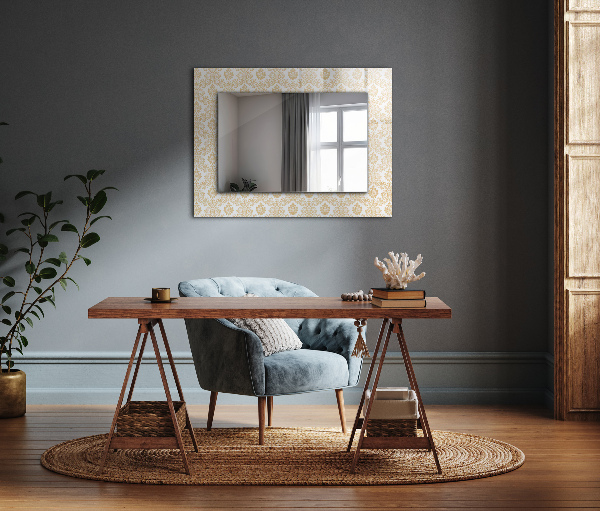 Wall mirror design Yellow decorations