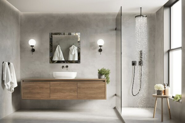 Wall mirror decor Flowers and hummingbirds