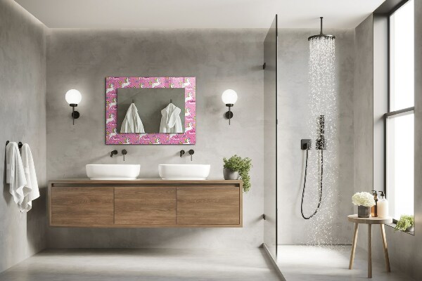 Wall mirror decor Unicorns Rainbow hearts