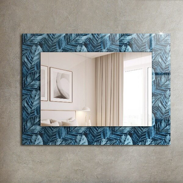Decorative mirror Blue leaf designs