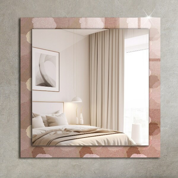 Mirror frame with print Peony flowers