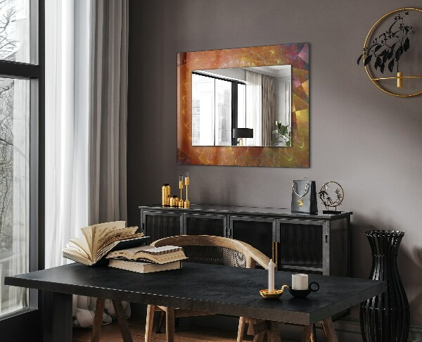 Wall mirror design Colourful fractal spiral