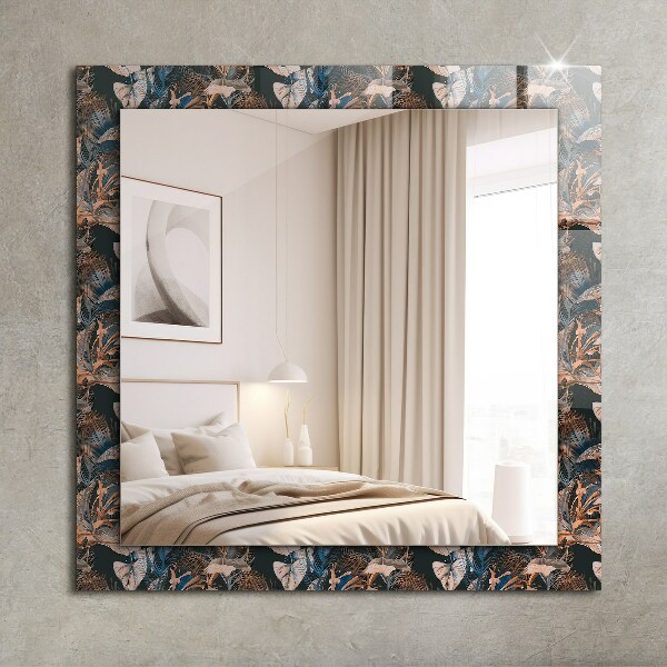 Wall mirror decor Flowers and leaves