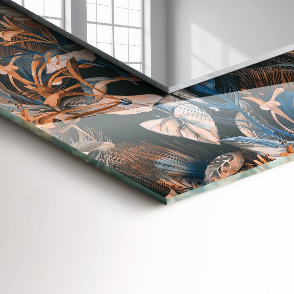 Wall mirror decor Flowers and leaves