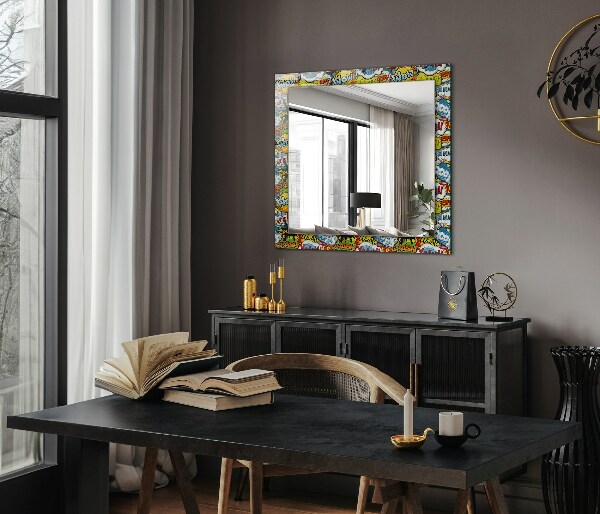Printed mirror Coloured balloons