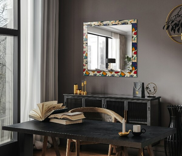 Decorative mirror Eye and mouth shapes