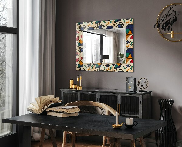 Decorative mirror Eye and mouth shapes