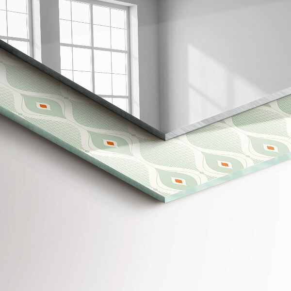 Wall mirror decor Green geometric pattern