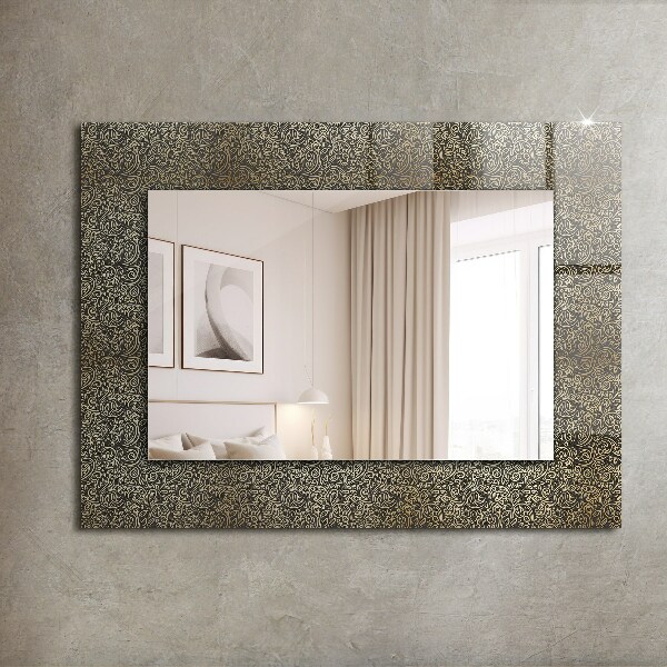 Decorative mirror Golden decorative motif