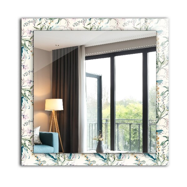 Printed mirror Watercolour floral pattern