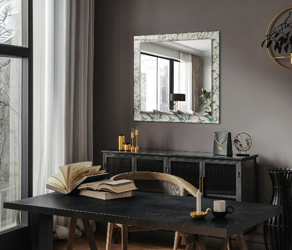 Printed mirror Watercolour floral pattern