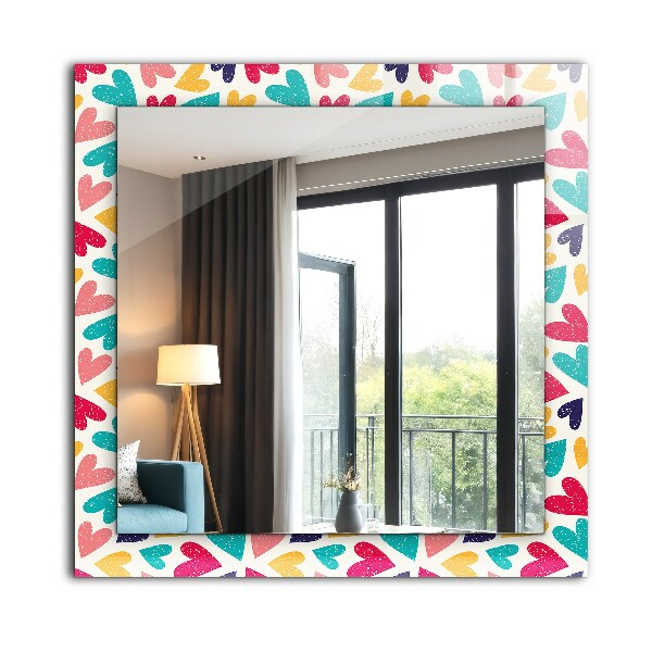 Decorative mirror Coloured hearts